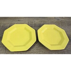 2 Independence Ironstone DAFFODIL YELLOW bread/salad plates